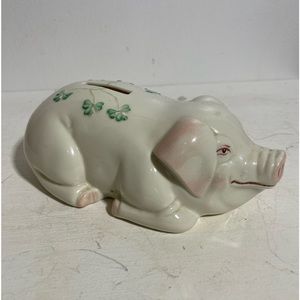 BELLEEK Vintage Porcelain Piggy Bank